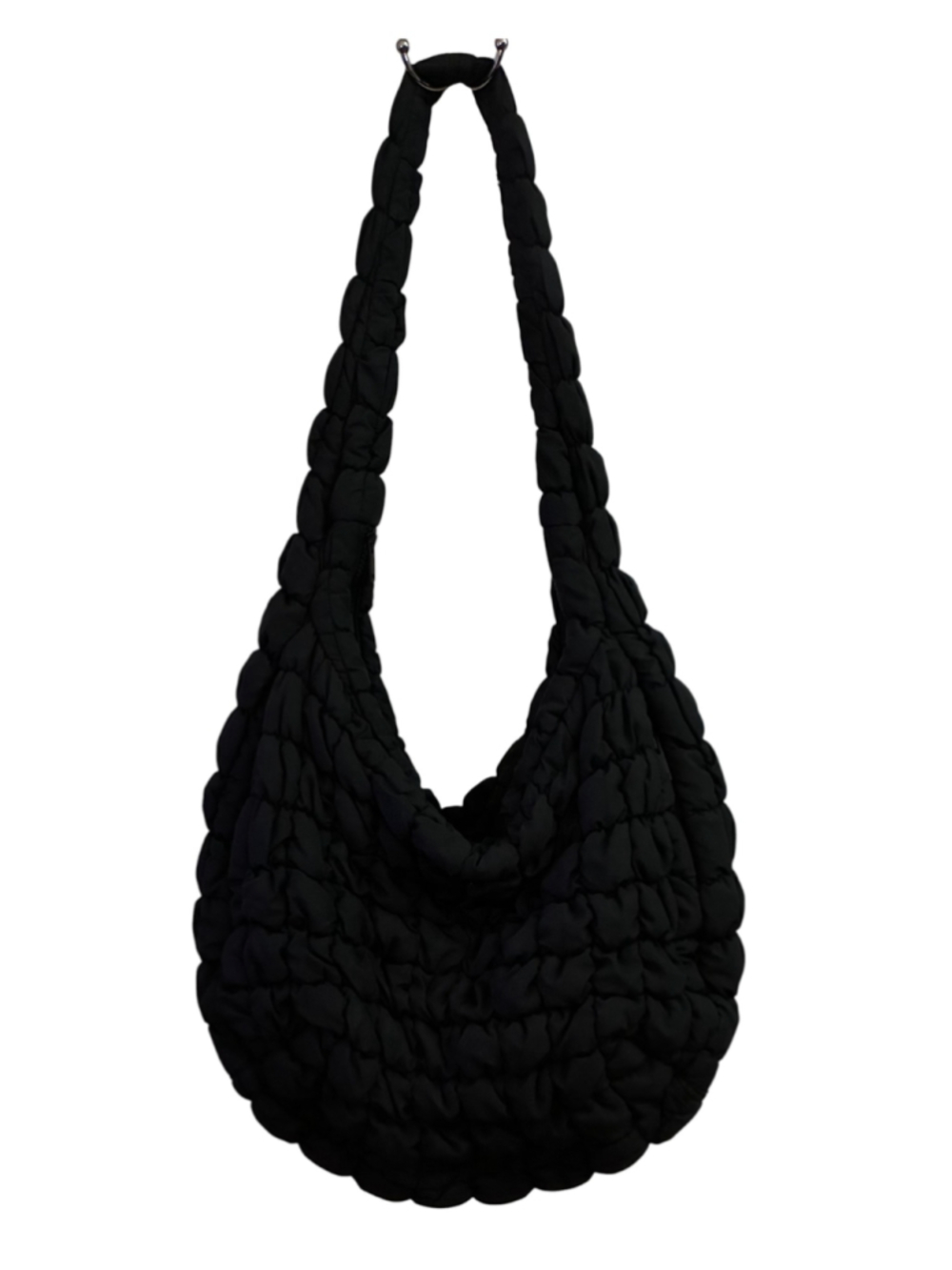 COS Black Quilted Padded Oversized Tote Shoulder Bag Crossbody Cloud Popcorn OS